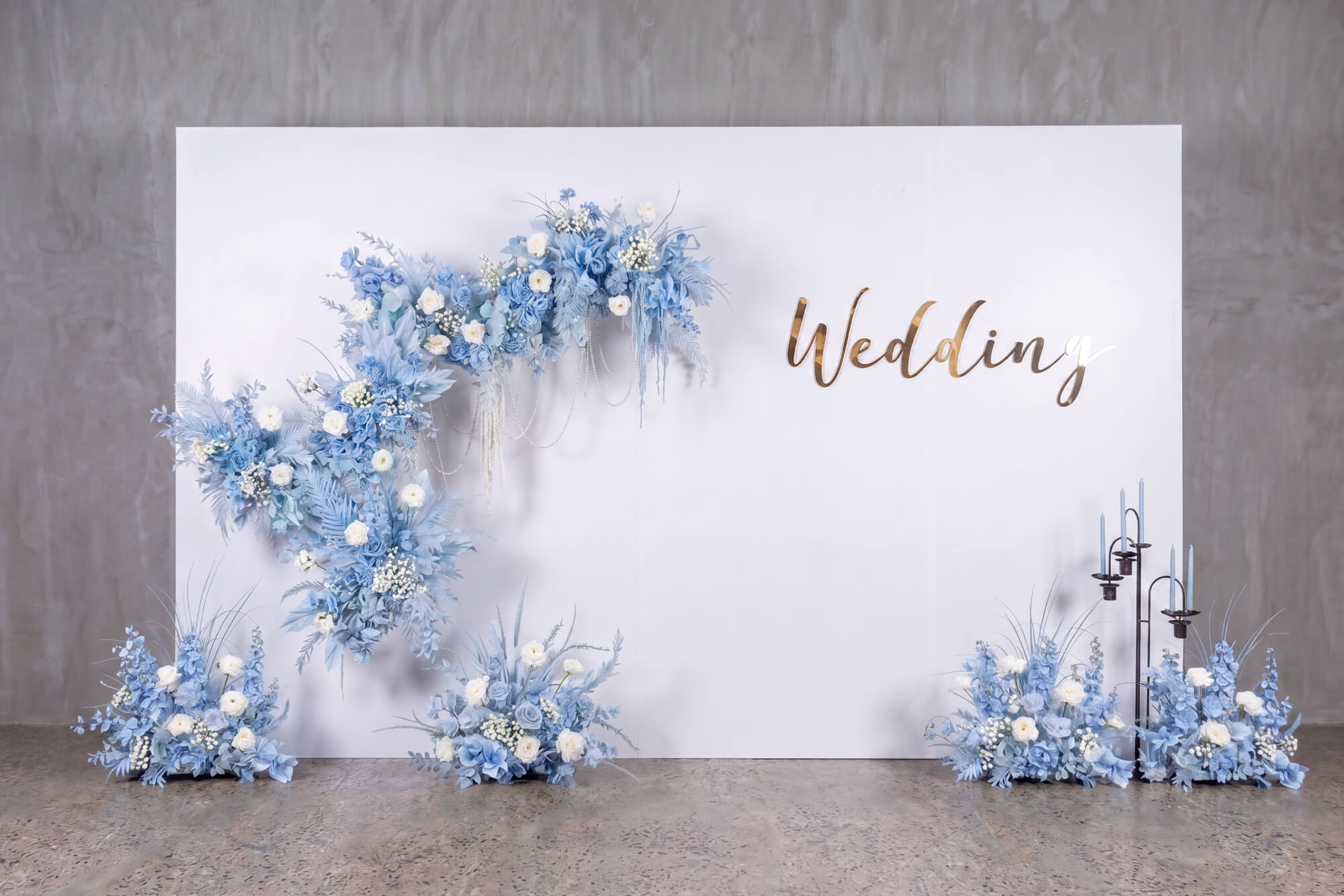 藍白韓系婚禮設計，用清新質感打造高級感婚宴 實景