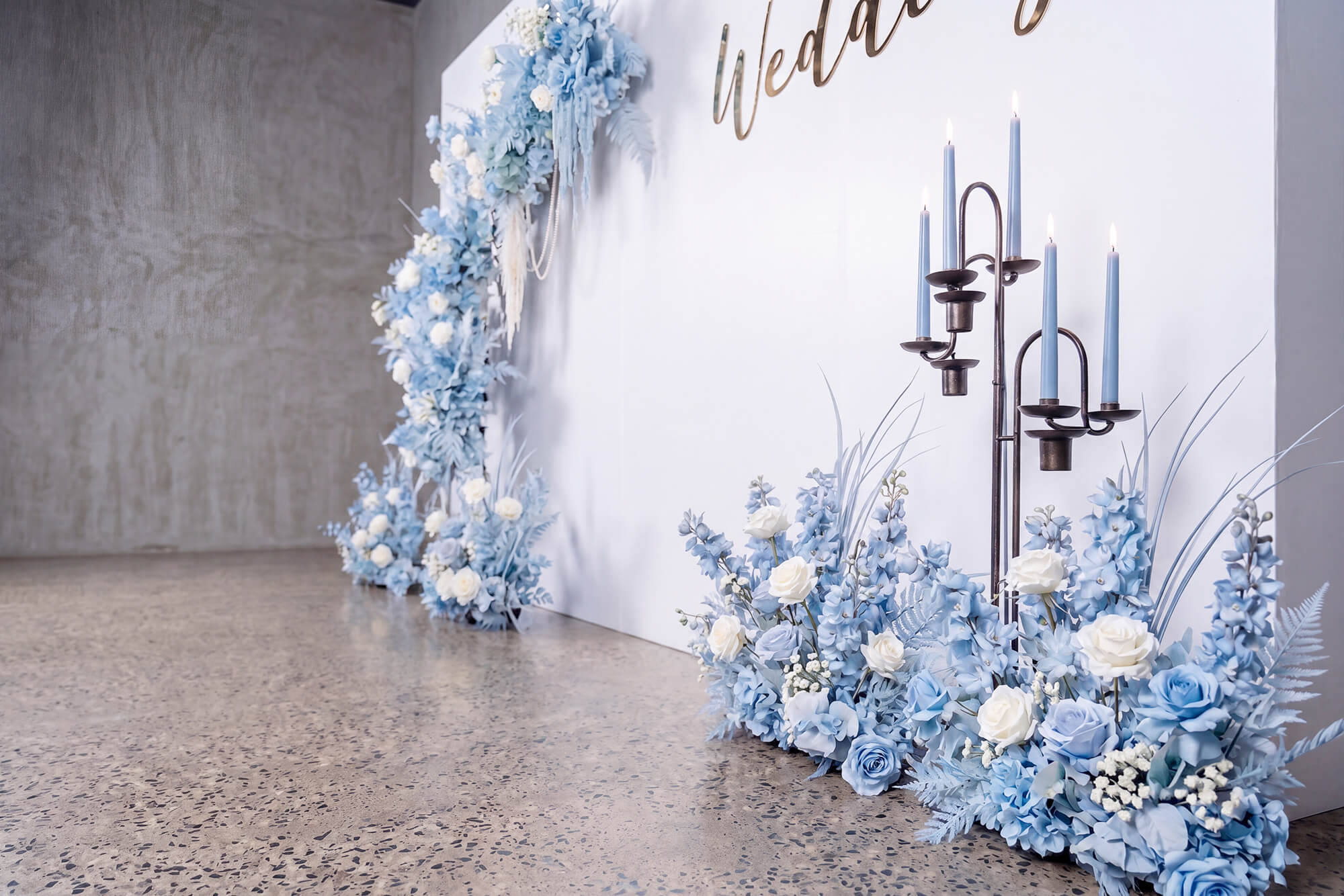 藍白韓系婚禮設計，用清新質感打造高級感婚宴 實景